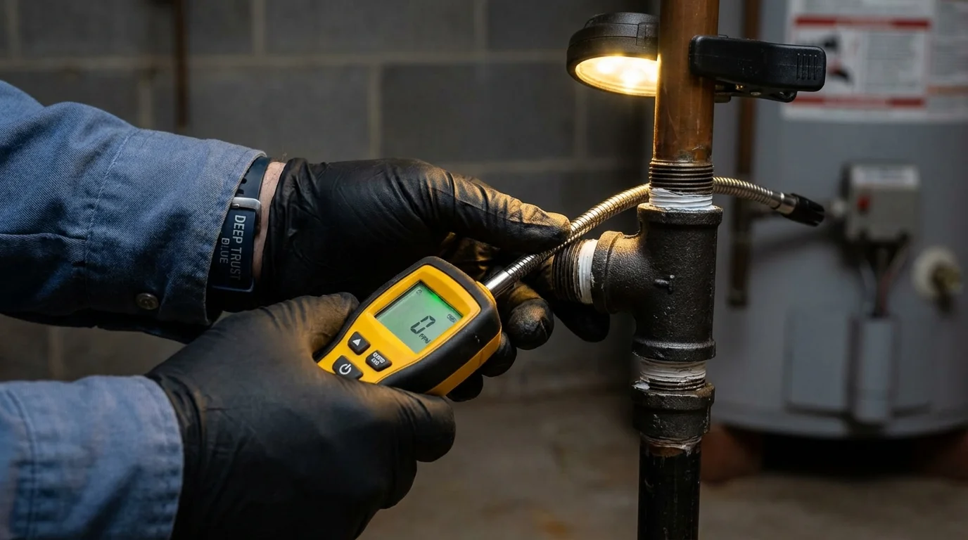 Gas leak detection with electronic sniffer by Johns Plumbing LLC in Saint James City
