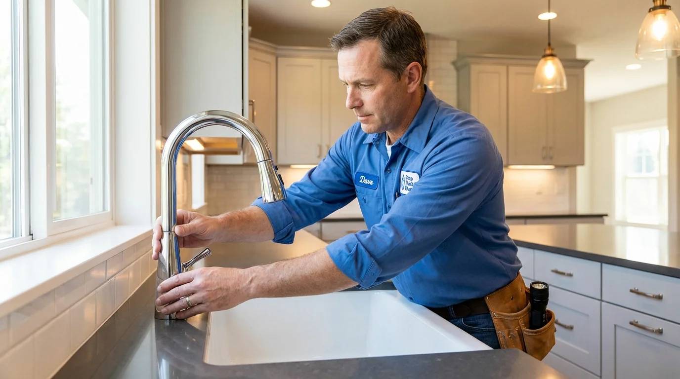 Kitchen faucet installation by Johns Plumbing LLC in Saint James City
