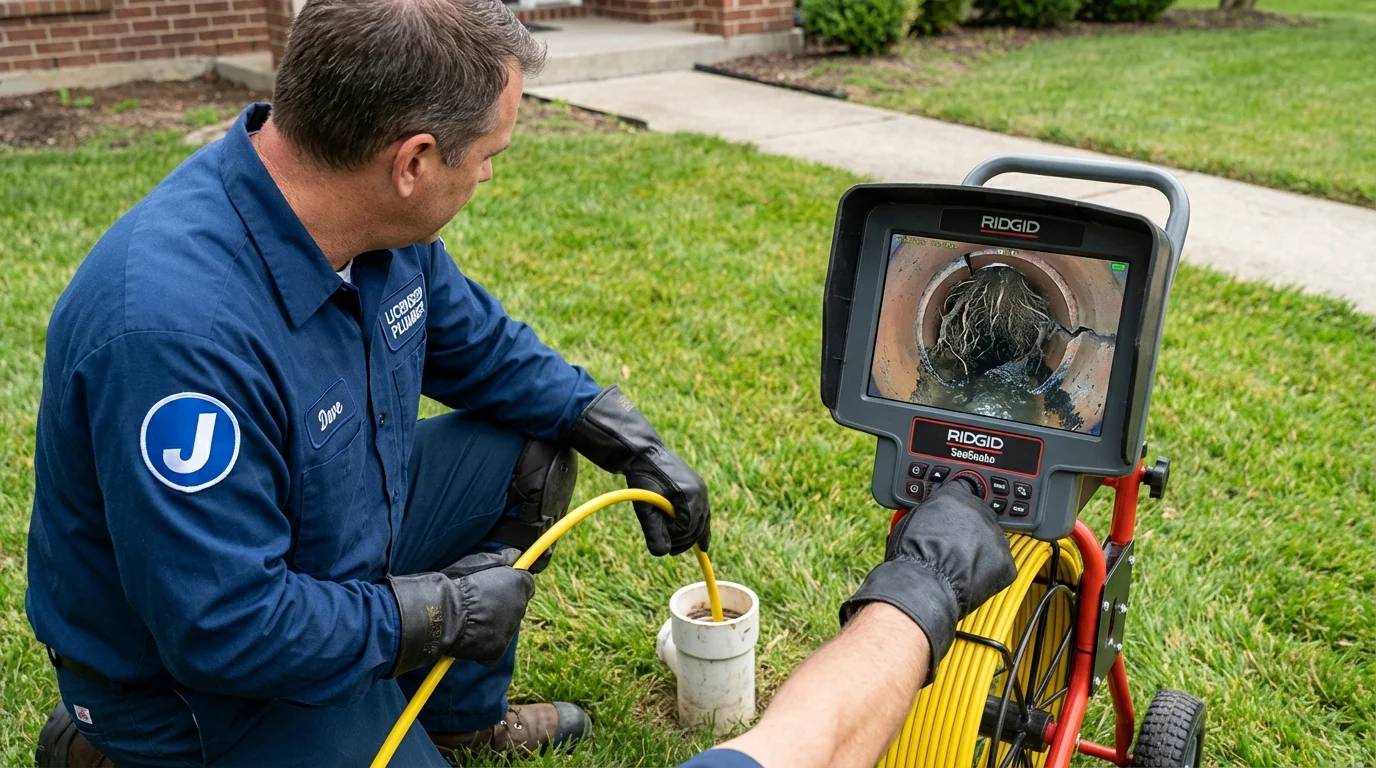 Sewer camera inspection being performed by Johns Plumbing LLC in Saint James City