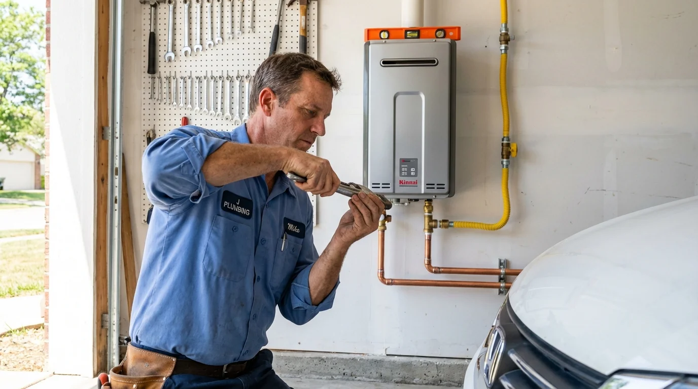 Tankless water heater installation by a Johns Plumbing LLC plumber in Saint James City